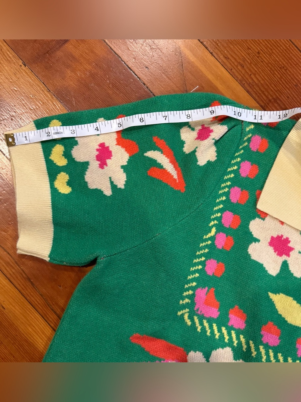 ✨ THML Levone Floral Knit Short Sleeve Sweater Top - Picture 9 of 9
